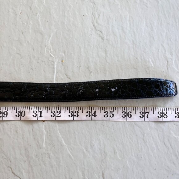 a.testoni Black Snake Leather Belt Size 42 / US 34" - Picture 9 of 9